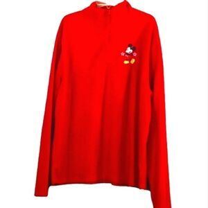 Disney Store Red Mickey Mouse Fleece Pullover Sz XL